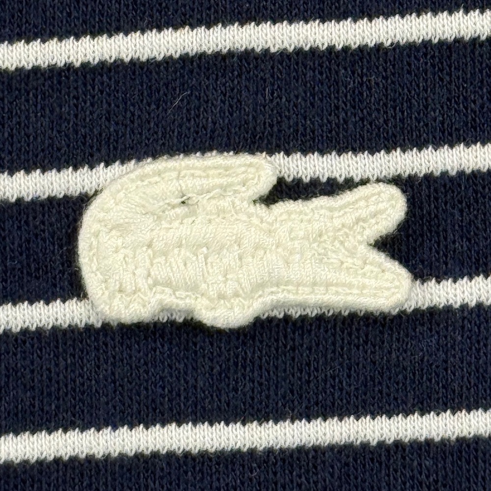 Lacoste dress navy blue white stripe long sleeve EU 34 US 2 XS boatneck - Picture 8 of 14